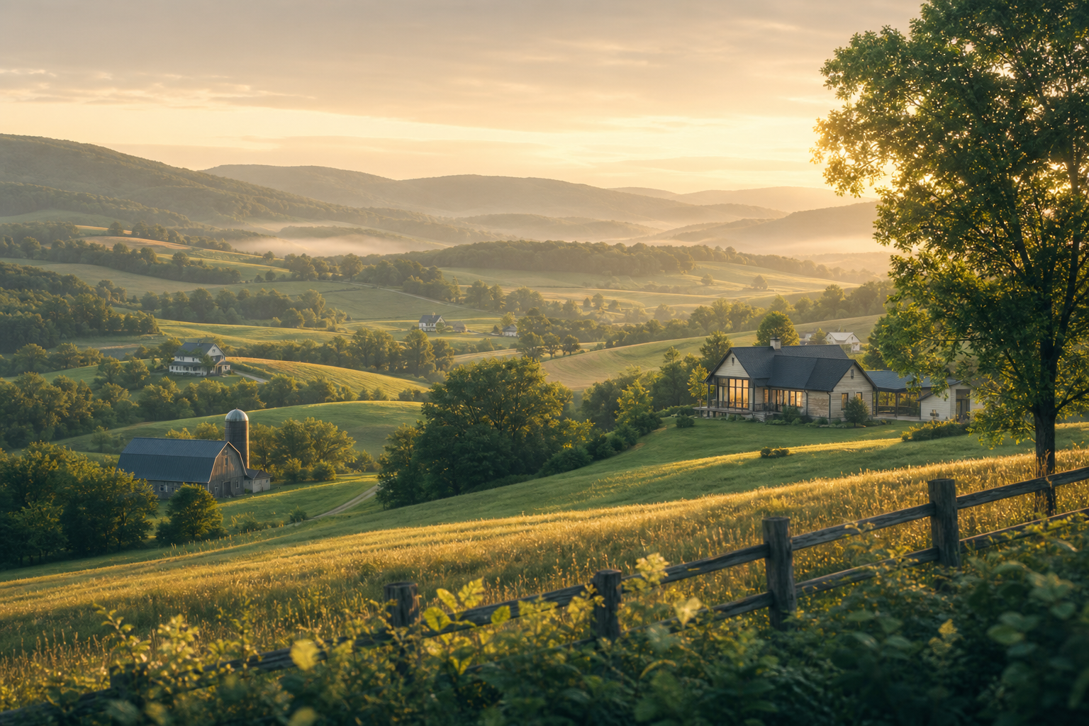 Rolling hills and farmland in Somerset County